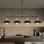 Îlot de cuisine en métal 4 lumières à 4 lumières pour salle à manger