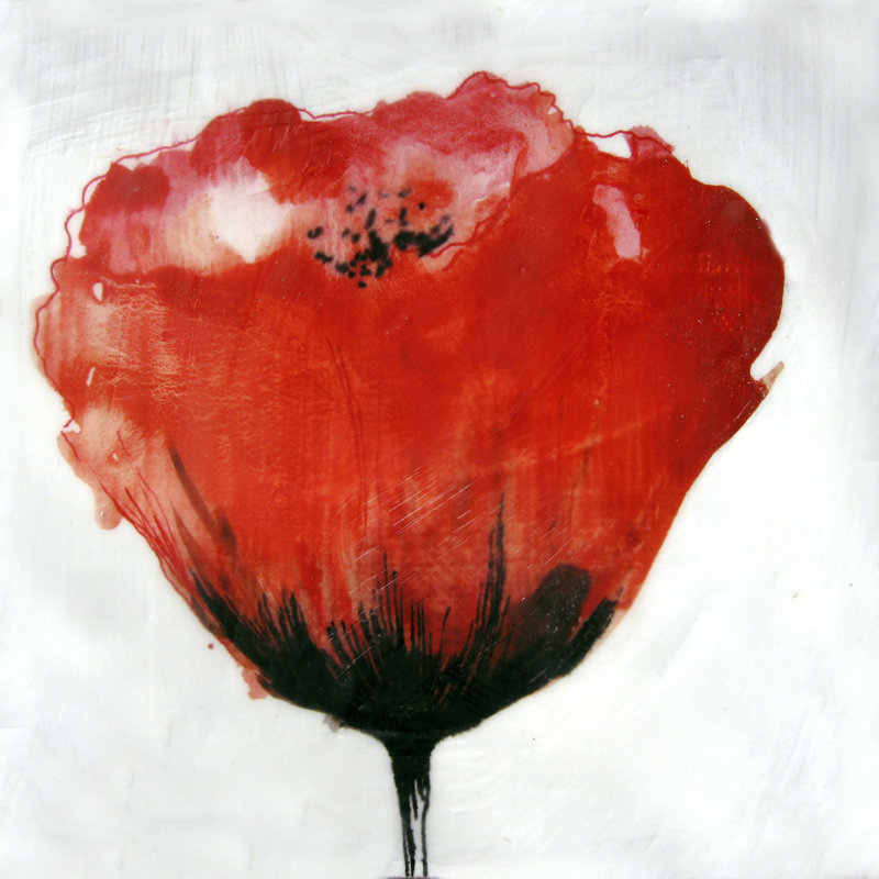 Red Drops IX by Open Journey - Wrapped Canvas Painting, 30cm H x 30cm W