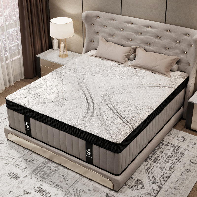 14'' Medium-Firm Hybrid Mattress with Cooling Gel Memory Foam & Pocket Coils, Mattress in a Box, 14", Queen
