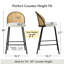 Ensemble de 2 tabourets de bar en rotin avec repose-pieds 36 po blanc
