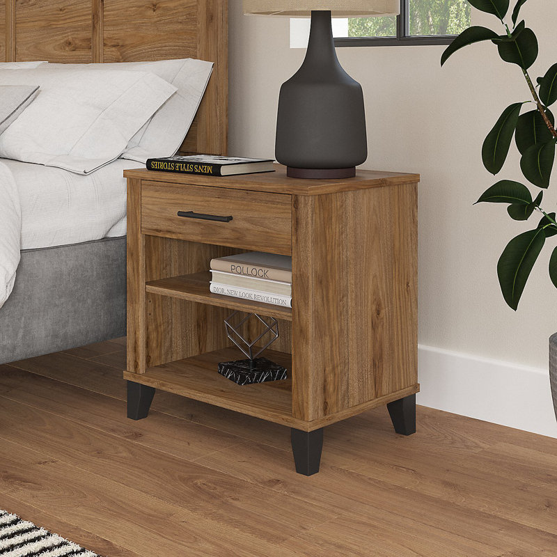 Kaionna 23.66'' W Nightstand, Fresh Walnut