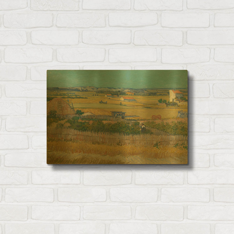 «The Harvest» par Vincent Van Gogh, art mural en métal doré, 24 po x 16 po, 24 po x 16 po