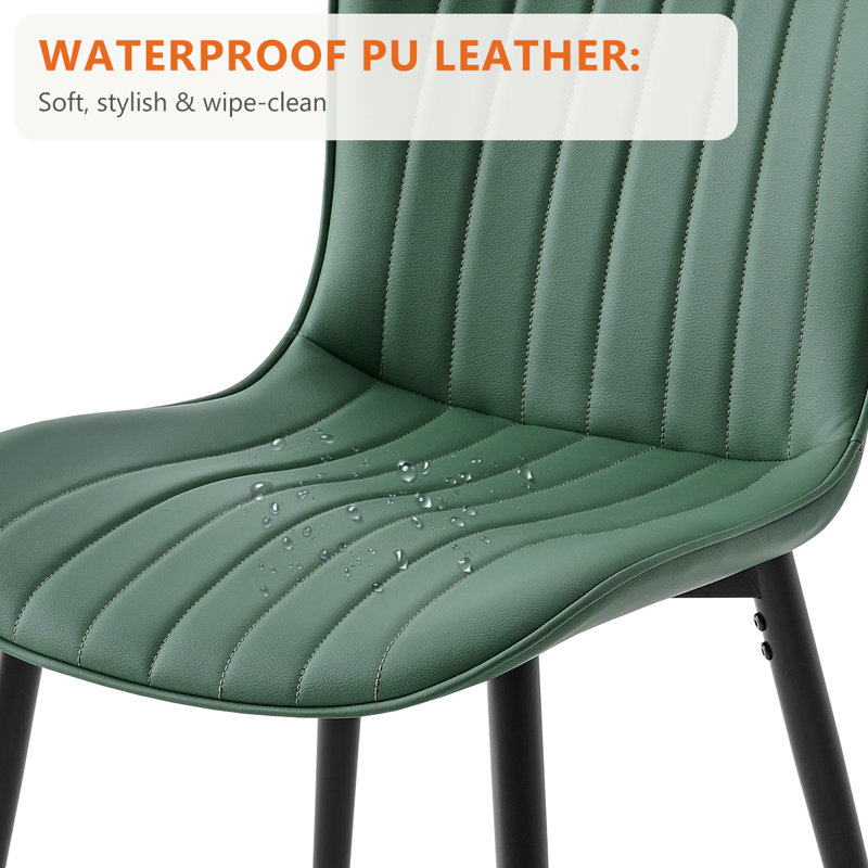 Modern Dining Chairs, PU Leather Kitchen Side Chairs With Sturdy Metal Legs & Non-Slip Feet Perfect For Dining Room, Restaurant, Cafe