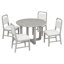 Ensemble de table de salle à manger 5 pièces pour 4 personnes avec chaises rembourrées, ensemble de table de salle à manger en bois avec plateau en grain de bois Radial pour salle à manger et cuisine