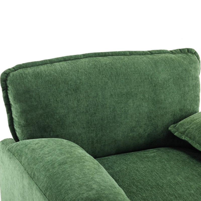 Fauteuil en chenille de 38,55 po de largeur pour un siège confortable - Accent avec coussin en mousse pour salon 35,59 po