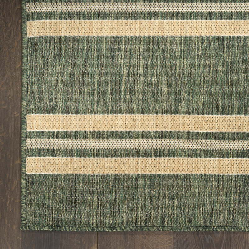 Tapis moderne Manderella, Vert, Rectangulaire 3 pi x 5 pi