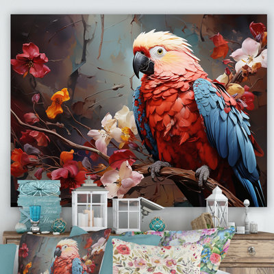 " Parrots Harmony In Red I "