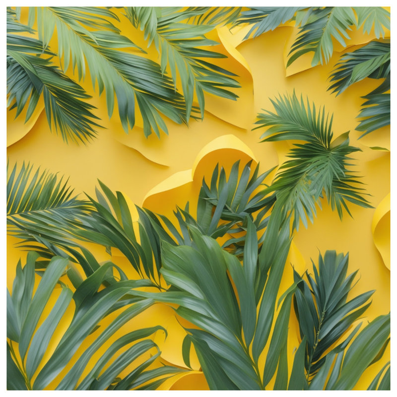 Green Palm Leaves Double Sided Throw Pillows, 16 x 16 inches