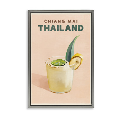 Chiang Mai Thailand Cocktail Framed Floater Canvas by The Whiskey Ginger
