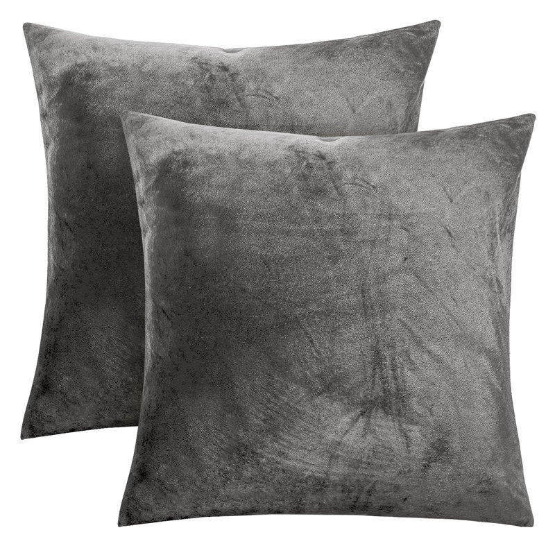 Heavy Crushed Velvet Cushion Cover, Grey