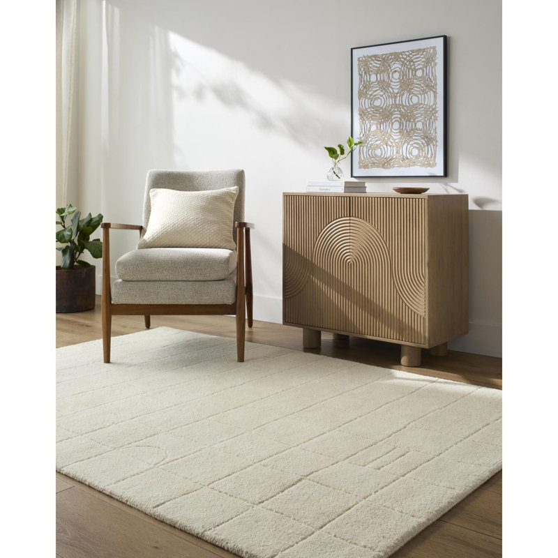 Lorette Hand Tufted Wool Indoor Rug, Rectangle 9' x 12'