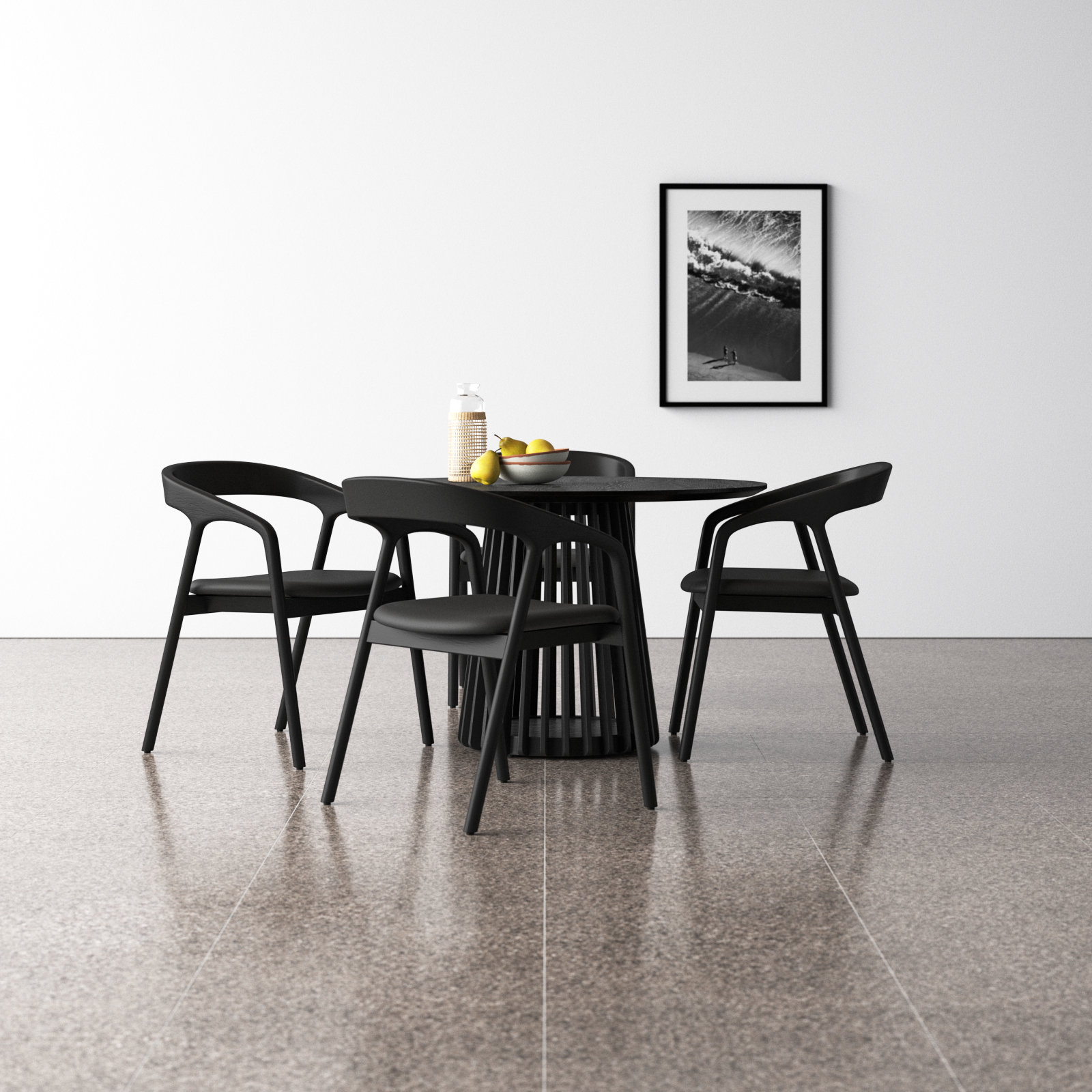 Brysa 5 - Piece Extendable Dining Set, Black, Black