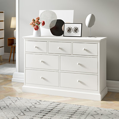 Louis Solid Wood 127.8cm W 7 - Drawer Chest of Drawers