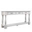 Console en bois de 63 pouces de long avec 3 tiroirs et 1 tablette inférieure pour le canapé d'entrée très facile à assembler (blanc antique)-993086298