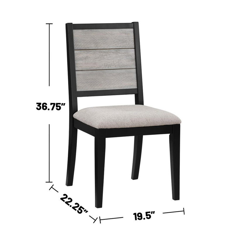 Set Of 2 Dining Chairs With Upholstery And Stable Construction