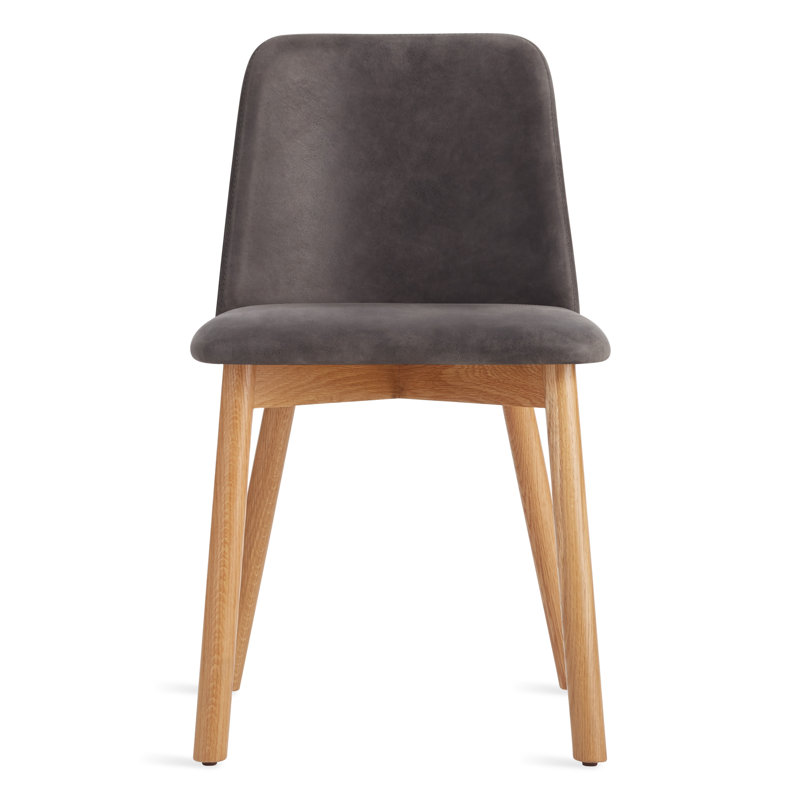 Chip Upholstered Dining Chair, Smoke, Slate Genuine Leather