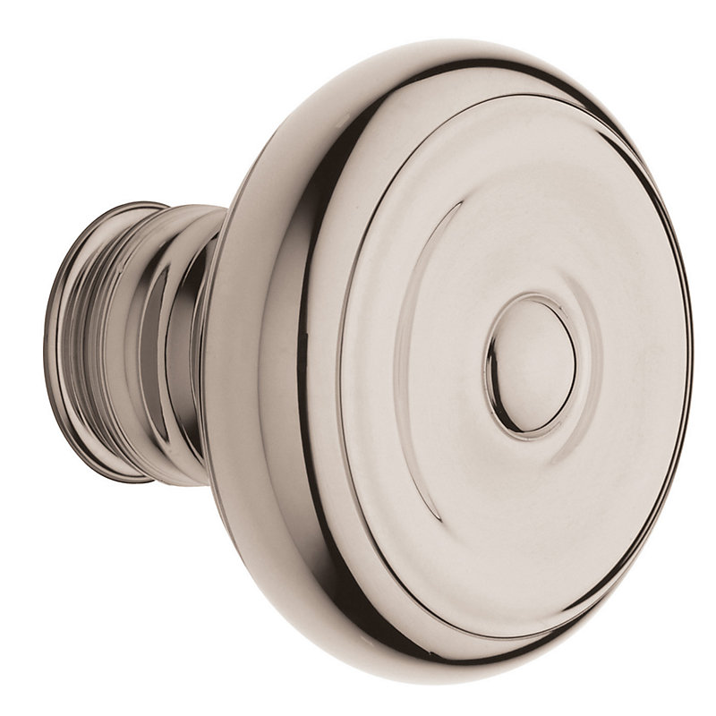 Single Dummy Door Knob with 5048 Rose, Lifetime (PVD) Polished Nickel