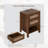 17.5" Rattan Nightstand With Charging Station - 2-Drawer Boho Bedside Table With 2 USB & 2 AC Outlets - Wood End Table With Golden Hardware - White Oak-656276305