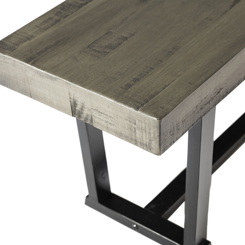 Amarapal Solid Wood Two Tone Bench, Gray