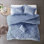 Housse de couette double / grand en velours bleu pervenche avec coussin - attrait pour une touche luxueuse