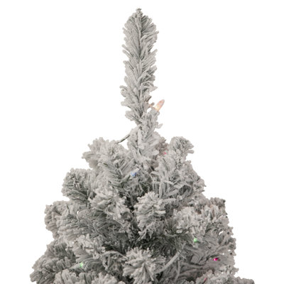 3' Pre-Lit Medium Heavily Flocked Madison Pine Artificial Christmas Tree Multi Lights -  Northlight Seasonal, NORTHLIGHT SM92928