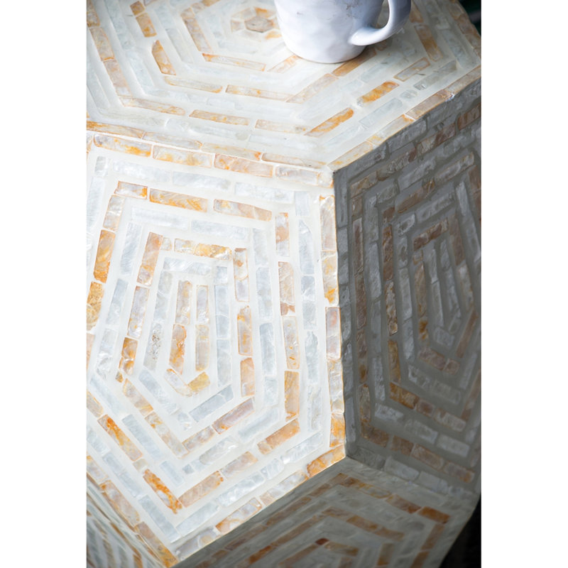 Tabouret Capiz Hexagonal 18 po x 18 po x 21 po