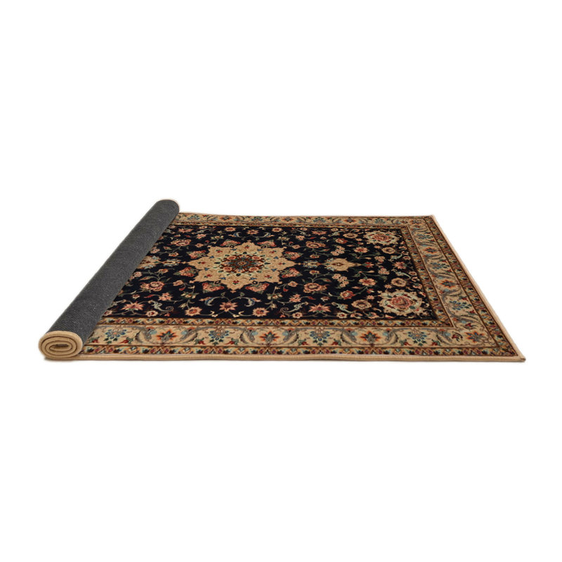 Tapis traditionnel noir / ivoire Cotillard, Rond 5 pi