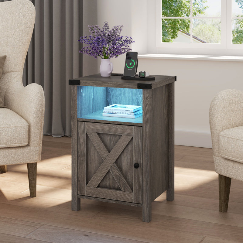 Table de chevet Harrol, Brun