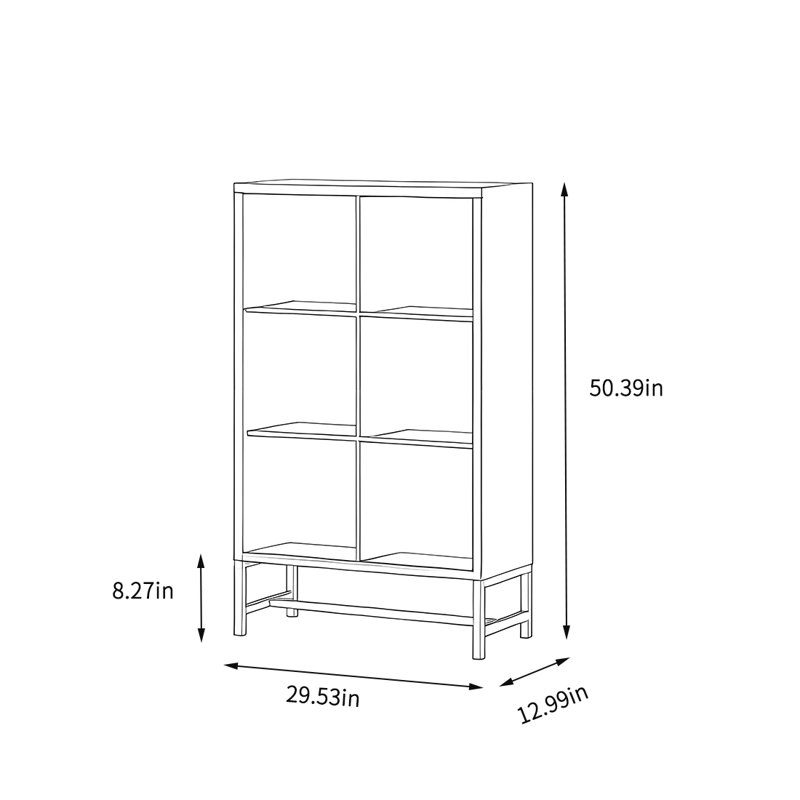 Bibliothèque à grande capacité en bois massif, (3 tablettes) H 63,78 po x l 29,53 po x P 12,99 po, Noir