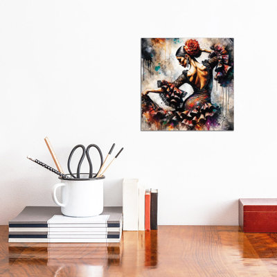 Watercolor Flamenco Dancer IV - Wall Art Print - Wrapped Canvas