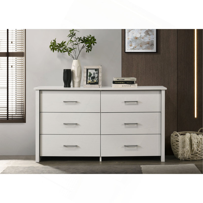 Commode à tiroirs et commode avec poignées, Blanc