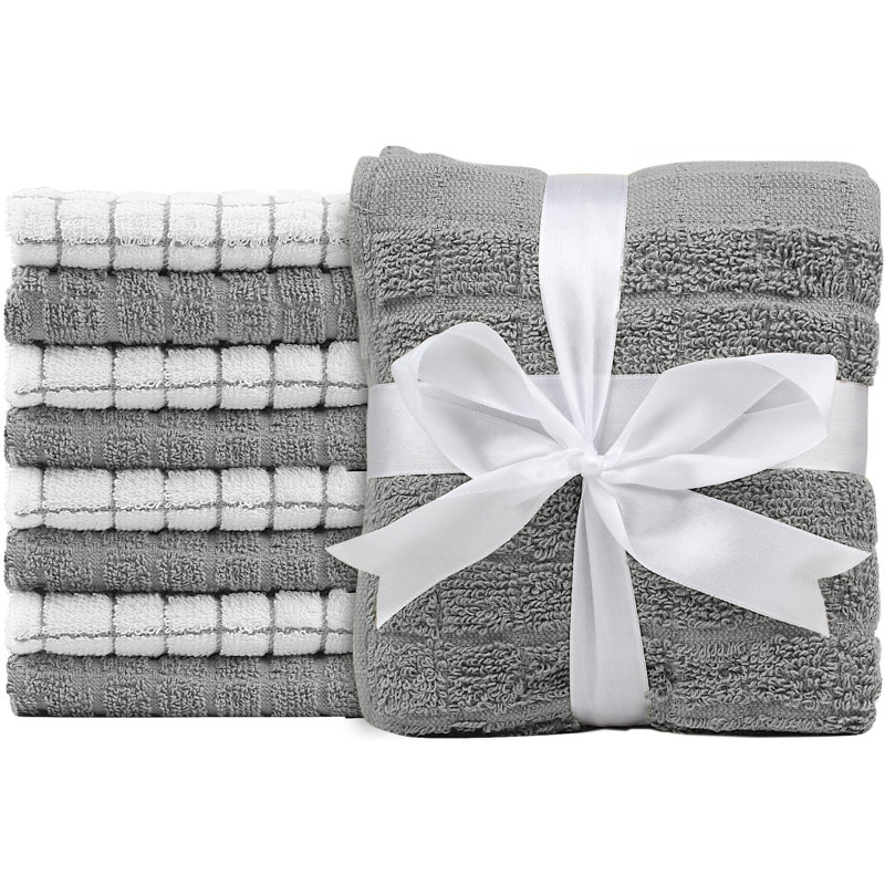 Jeanise Midweight Washcloth, Grey/White