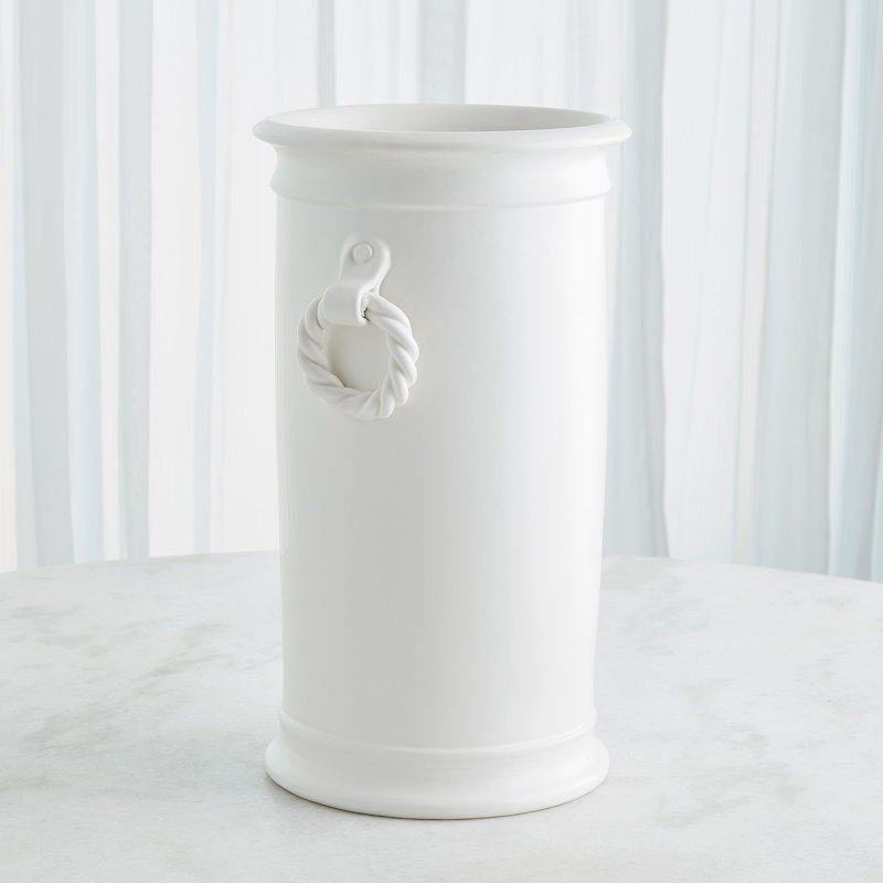 Rope Handle Vessel-Terracotta, Ceramic / Porcelain, White
