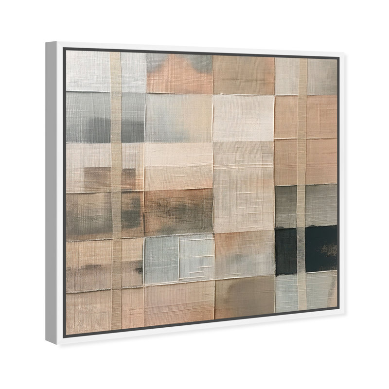 Minimalist Mesh Canvas Abstract Print by Oliver Gal, Black Frame, 12 x 12, 31"H x 31"W, White Frame