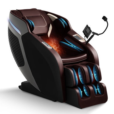 Fauteuil inclinable de massage Shiatsu SL-Track 4 po corps entier 4D avec chaleur à la taille et aux mollets, 18 modes, 35 airbags, scanneur corporel, extension Calfrest, roulettes pour les pieds, cadeau d'IA et APP pour la famille