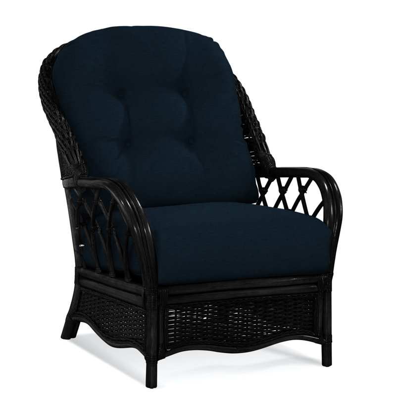 Chaise avec accoudoirs en rotin Everglade, Noir, noir, noir, noir, Chocolat Elite; 0321-72