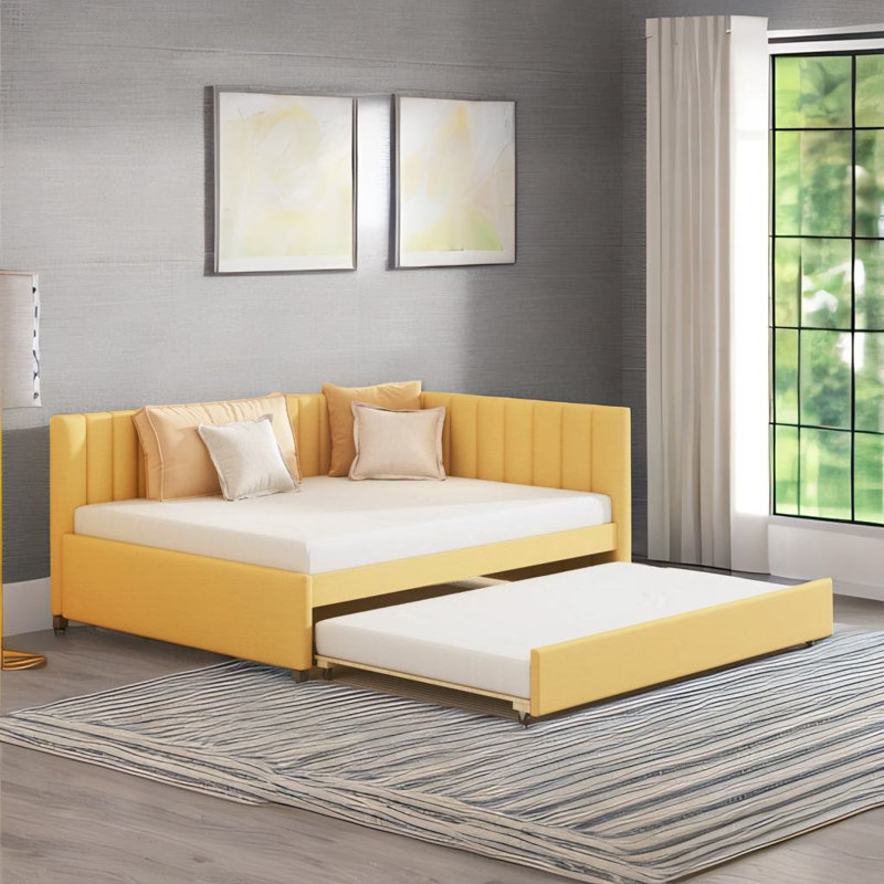 Motilal Upholstered Daybed, Yellow
