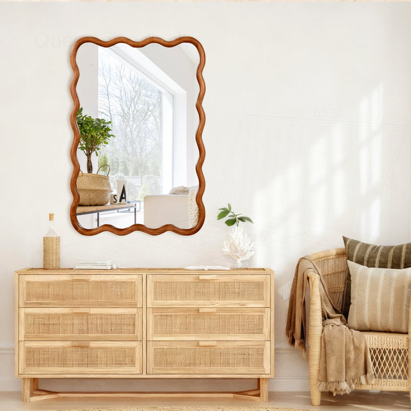 Miroir décoratif 24 "x 36", Brun jaune