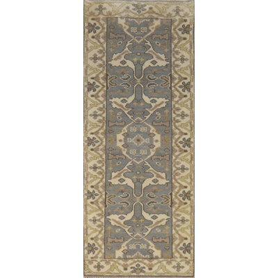 Handmade Oushak Indian Runner Rug 3x8