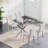 51" Rectangular Glass Dining Table for 4, Modern Kitchen Glass Top Table with Metal Legs, Clear Dining Table Kitchen Table for Home Office Dining Room-1170831283