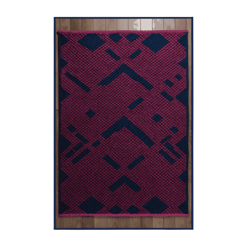 Machine Washable Trellis Purple Area Rug, Runner 2' x 4'
