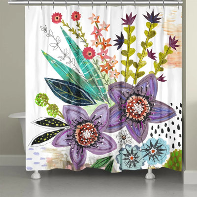 Rideau de douche simple dardanelle fleuris