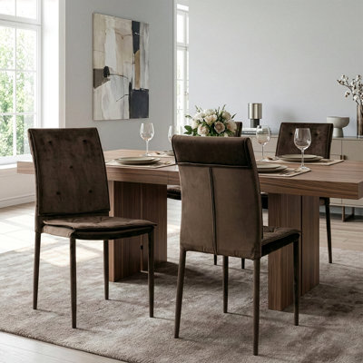 Chaise d'appoint en velours brun Ophelia