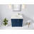 Boston 36 In. W X 22 In. D Right Offset Sink Bathroom Vanity In Navy Blue With Cove Edge Quartz-109411488