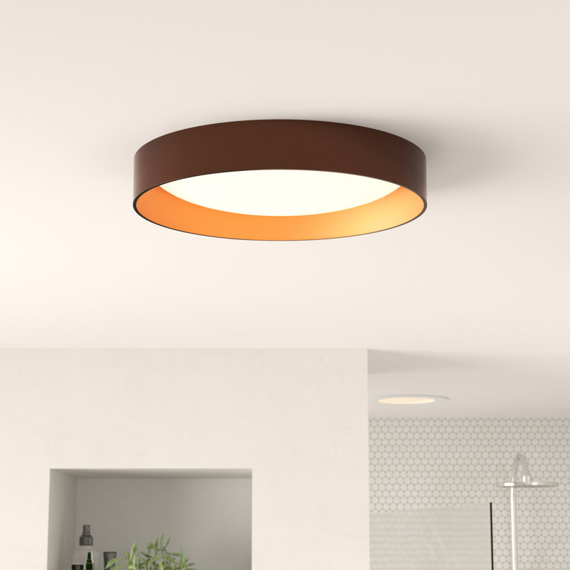 Plafonnier encastré 1 lumière DEL, Café, H 4,53 po x l 17,72 po x P 17,72 po