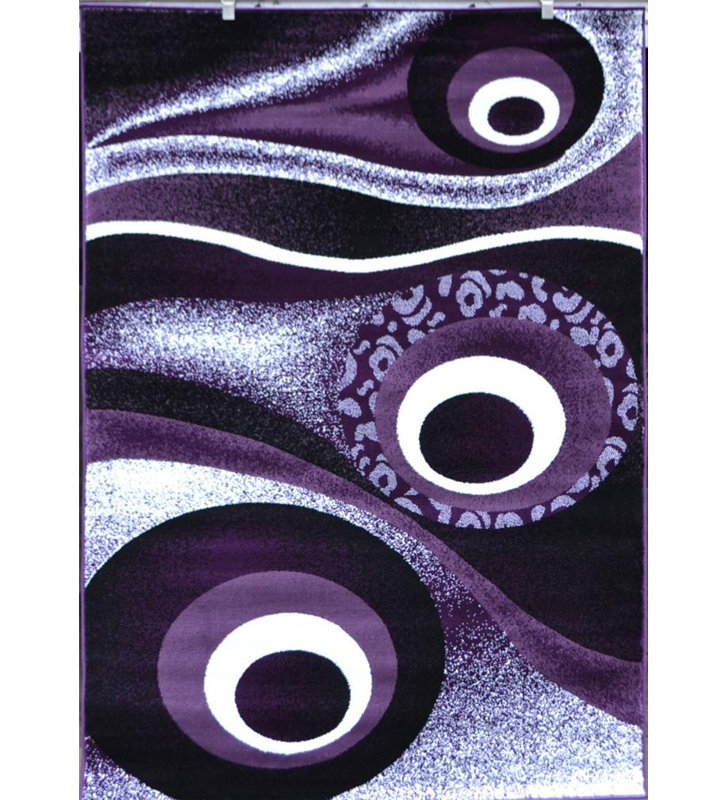 Tapis abstraite zone mauve, Tapis de couloir 2 pi 2 po x 7 pi 6 po