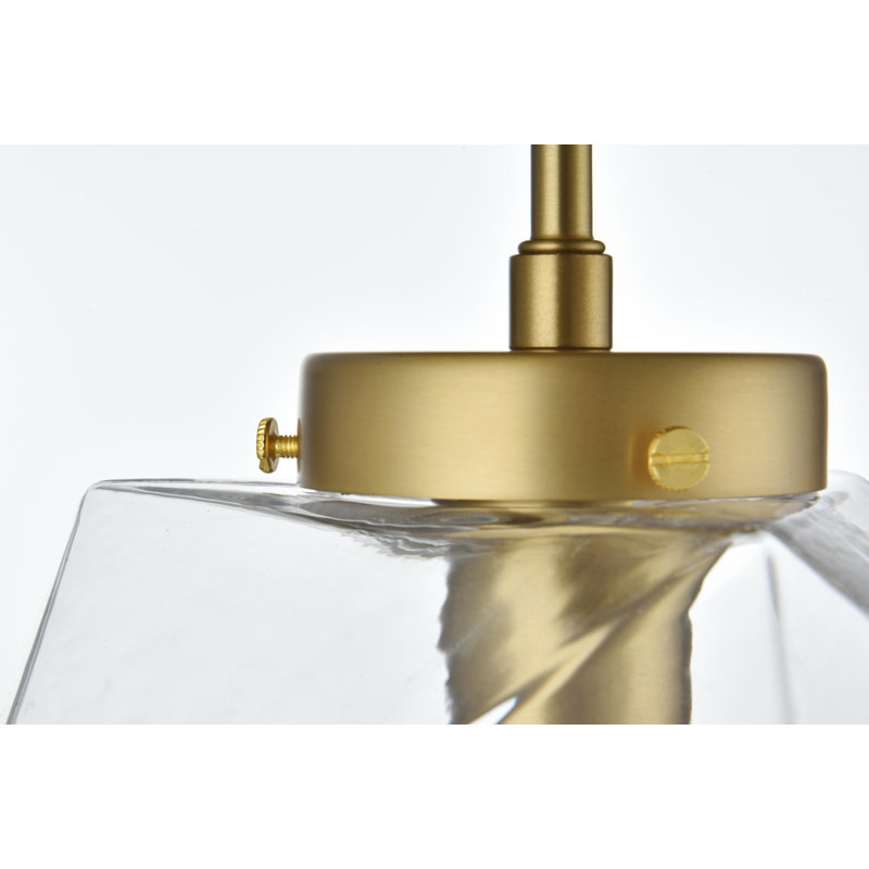 Hankerson Flush Mount, Clear, Satin Gold