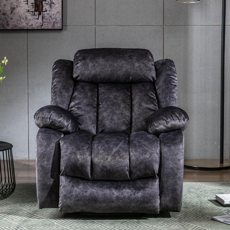 Northchase 96cm Wide Velvet Lift Assist Standard Recliner with Massager, Grey
