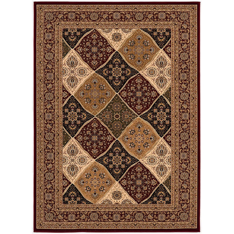 Tapis d'entrée rouge / noir Persal, Rectangle 2 pi 3 po x 3 pi