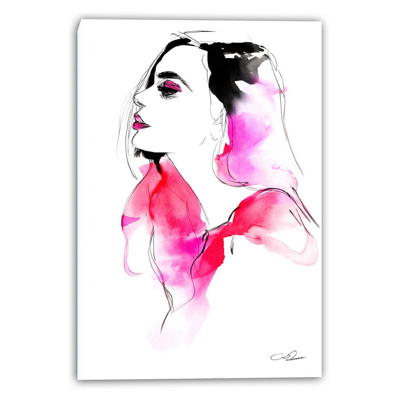 Art mural sur toile rose Muse rose, L 12 po x H 16 po x P 1 po